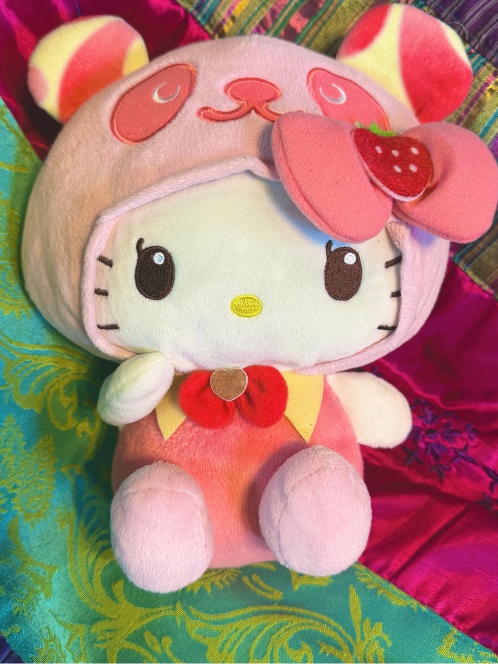 Panda x Hello Kitty Strawberry Cute Plush Doll 9”